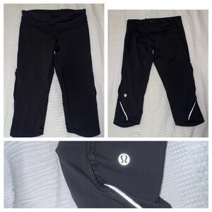 lululemon athletica size 4 Small crop cropped Black Leggings